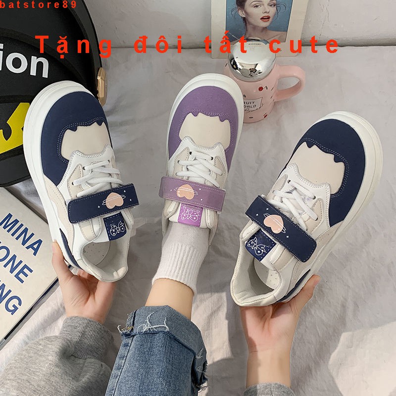 Giày thể thao nữ ulzzang học sinh hàn quốc mũi tròn siêu cute đế cao 5cm - Giày sneaker nữ học sinh dễ thương cá tính