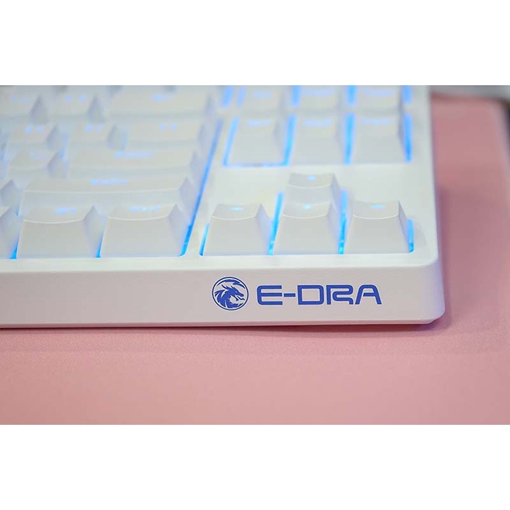 Bàn phím cơ E-DRA EK387 Trắng White ( Blue / Brown/ Red Switch )