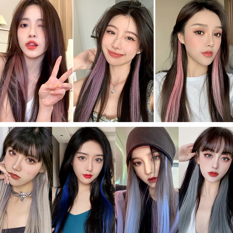 Tóc Giả Dài Thẳng Không Đường May Màu Sắc Thời Trang Cho Nữ