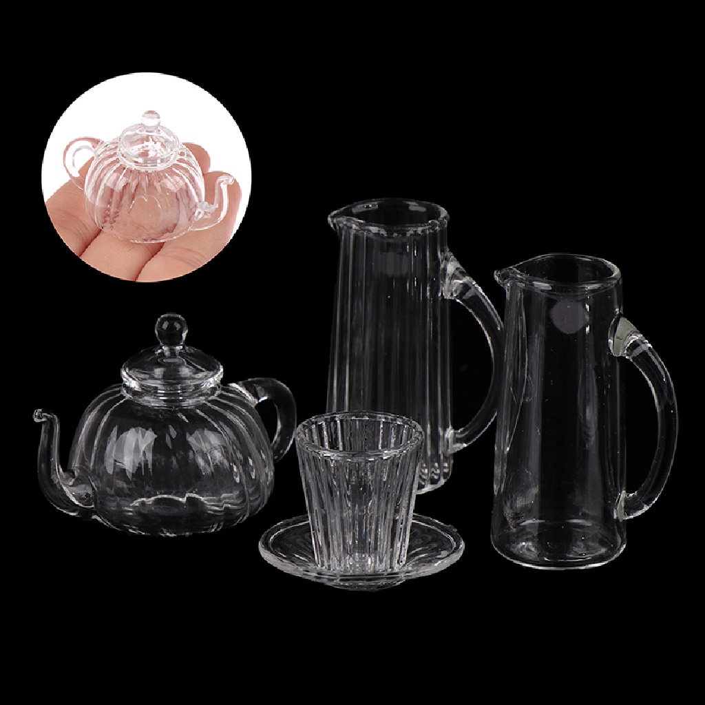 Ấm Trà Kính Mini Tỉ Lệ 1 / 12 Trang Trí Nhà Búp Bê