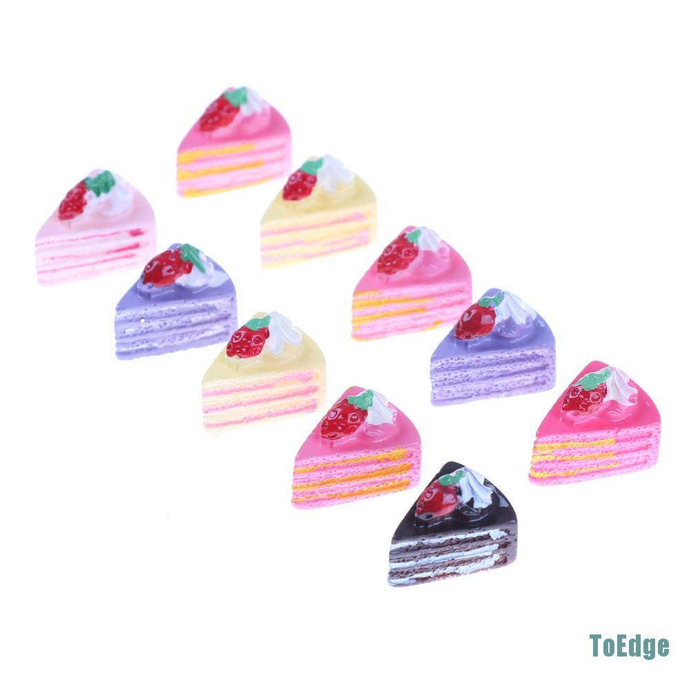Set 10 Bánh Ngọt Giả Mini Bằng Nhựa Trang Trí Nhà Búp Bê Diy