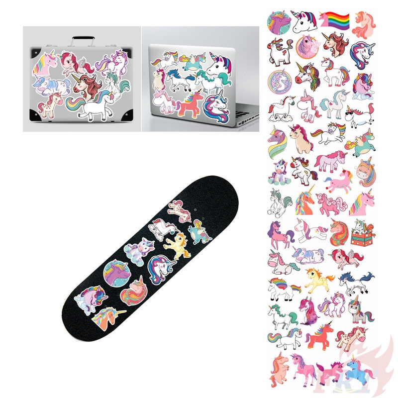 ❉ Colorful Rainbow Unicorn Series 04 Stickers ❉ 50Pcs/Set DIY Fashion Mixed Luggage Laptop Skateboard Doodle Decals Stickers