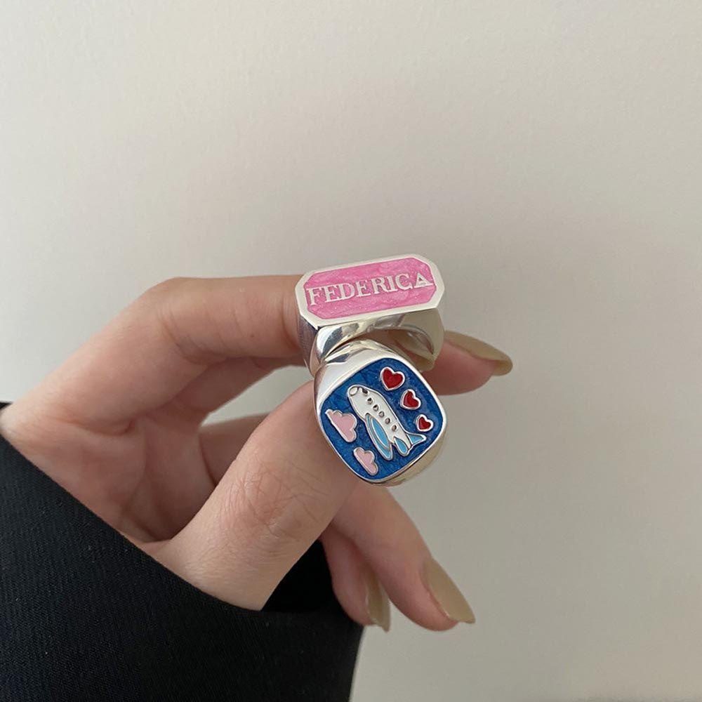 Nhẫn Mở VANES1 Họa Tiết Chữ Cái Thanh Lịch Cho Nữ