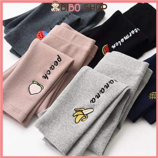 Quần legging hoa quả chất cotton mềm mịn cho bé gái từ 6-45kg