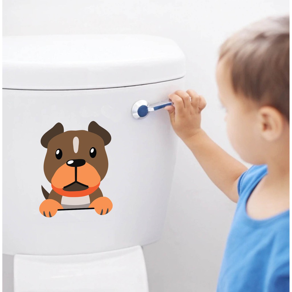 Decal dán nắp bồn cầu toilet họa tiết hoạt hình