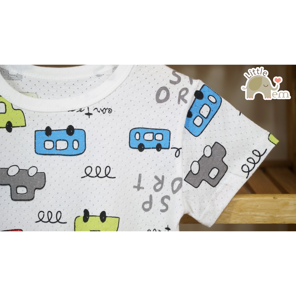 Bộ đồ bé trai Cotton tre cộc tay _ Gray crocodile