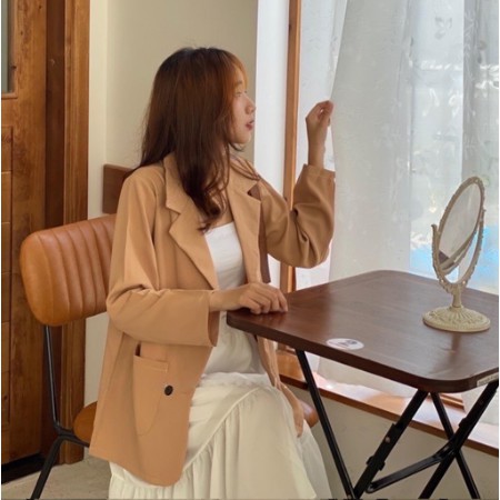 Áo Blazer tay ngắn ,dài tay màu trơn cho nữ 1 lớp nhiều màu, áo blazer ngắn tay cộc ulzzang kiểu dáng Hàn Quốc | BigBuy360 - bigbuy360.vn