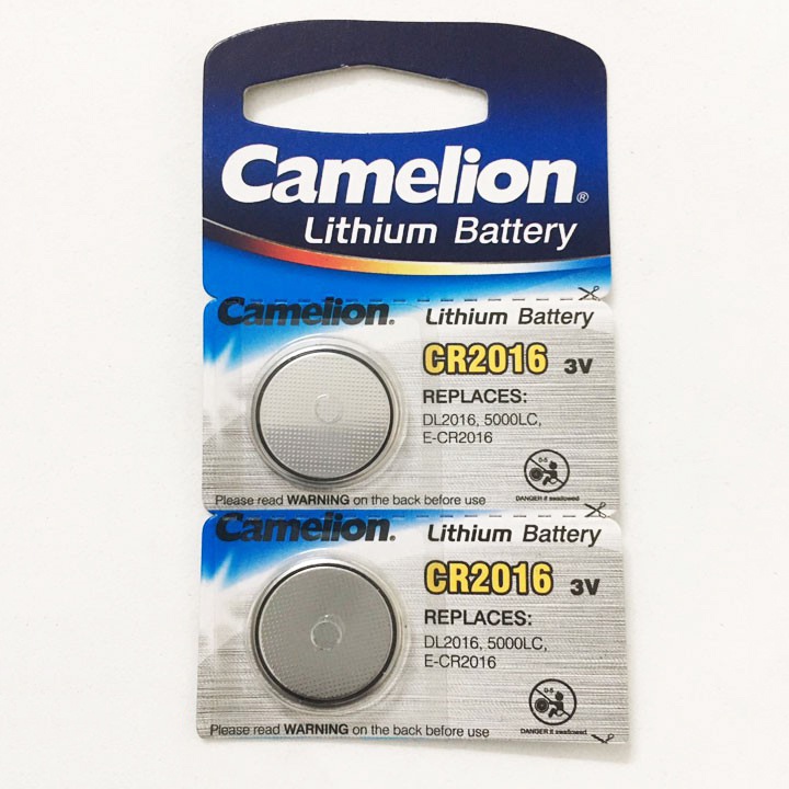 Pin cúc áo CR2016 Camelion Lithium 3V - Vỉ 5 viên chính hãng