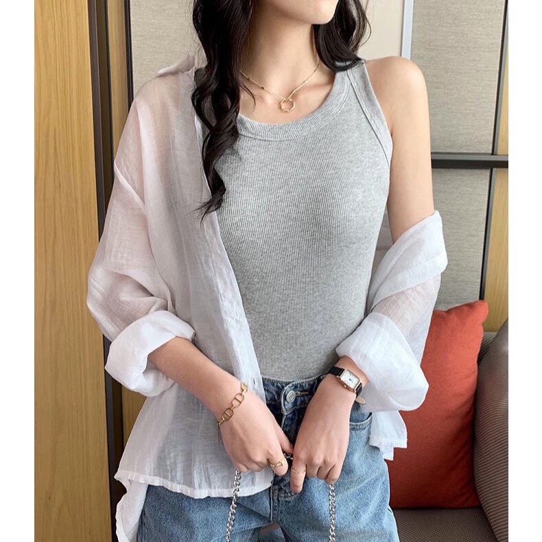 [Spot] Áo Hai Dây Thể Thao Phong Cách Hàn Quốc Thời Trang Phối Lưới Màu Đỏ Để Che Ngực Và Áo Lót