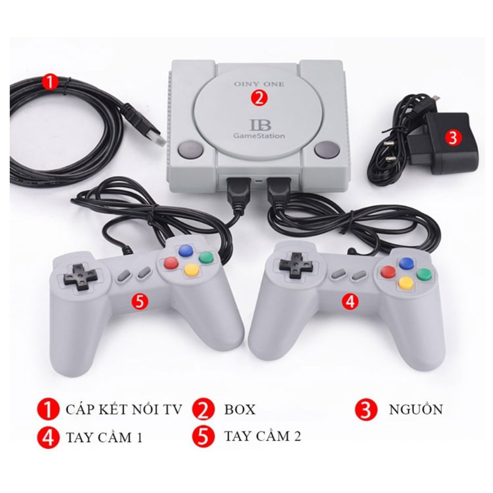 Máy chơi game cầm tay, máy chơi game điện tử 4 nút 600 game cổ điển cổng AV kết nối Tivi cho 2 người chơi