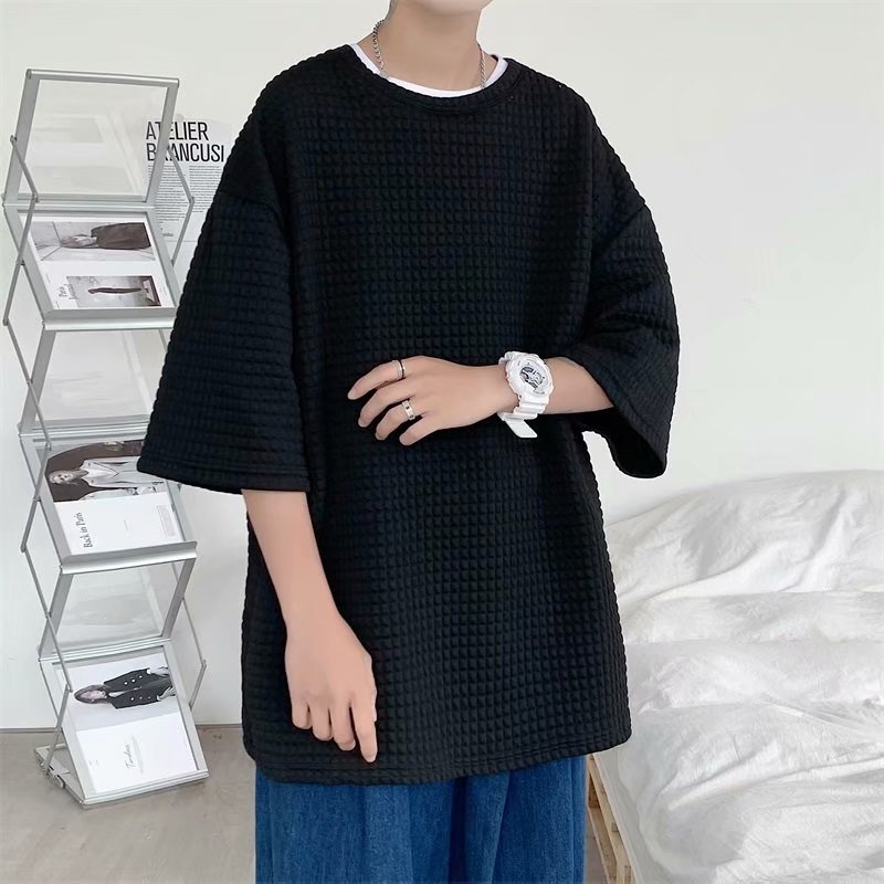 Áo Thun Tay Ngắn Cổ Tròn Thời Trang Phong Cách Hàn Năng Động Cho Nam