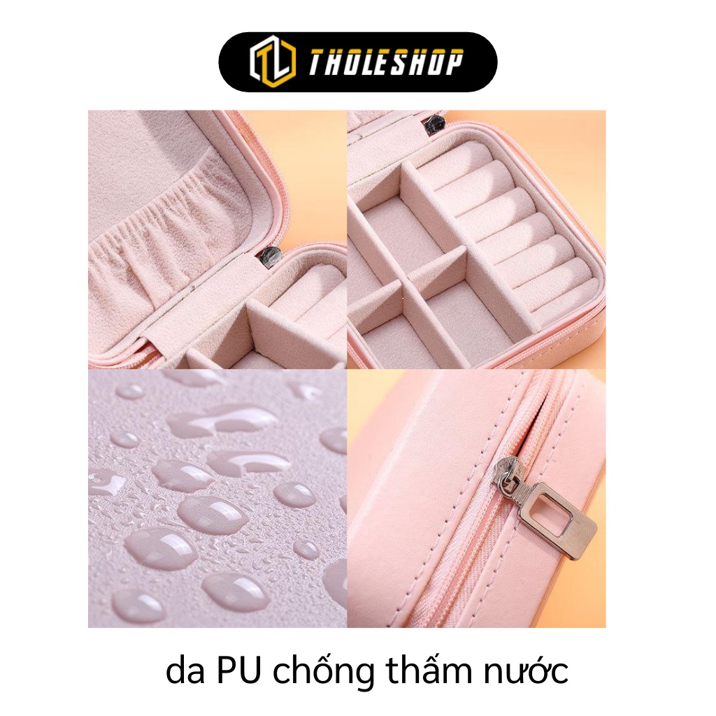 Hộp Đựng ttrang Sức - Hộp Bảo Quản Dây Chuyền, Khuyên Tai, Nhẫn Bằng Da Pu 8861