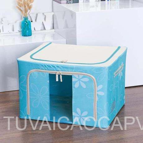 Hộp Tủ Vải Khung Thép Titan Cỡ Lớn 80L Loại Cao Cấp Dành Cho Mọi Gia Đình