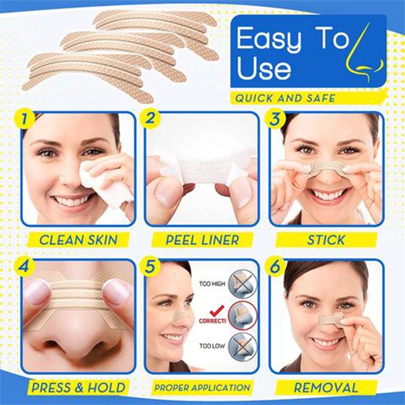 Miếng Dán Mũi Chống Ngáy Bằng Vải Không Dệt Mềm Mại Thông Dụng Dùng Một Lần