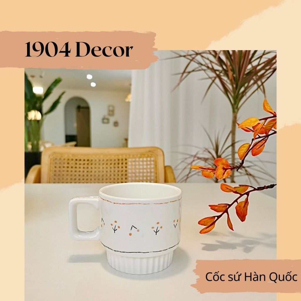 Cốc sứ trắng hoạ tiết quả cherry phong cách ins - 1904 DECOR