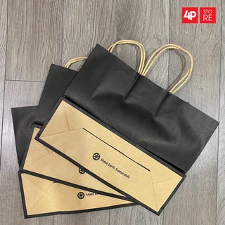10 TÚI KRAFT ĐEN 32X24X11CM [ NGANGxCAOxHÔNG ] - HỎA TỐC