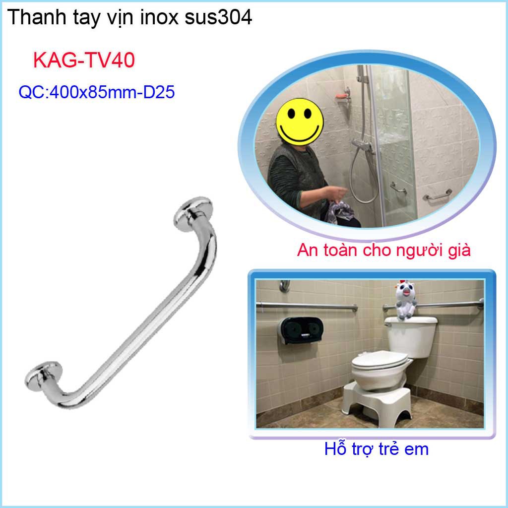 Thanh tay vịn inox nhà tắm, tay vịn inox phòng tắm KAG-TV40