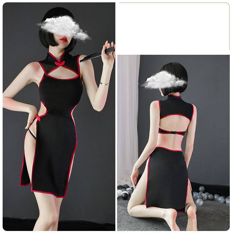 Bộ Đồ Ngủ Kiểu Sườn Xám Hở Lưng Gợi Cảm Cho Nữ