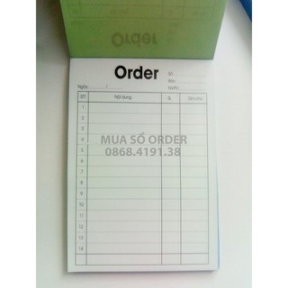 COMBO 20 CUỐN SỔ ORDER 2 LIÊN-KÍCH THƯỚC: 7X10CM