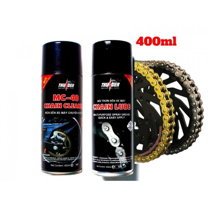 Chai xịt bôi trơn sên, xích xe máy Thunder Chain Lube 400ml chống rỉ sét loại tốt