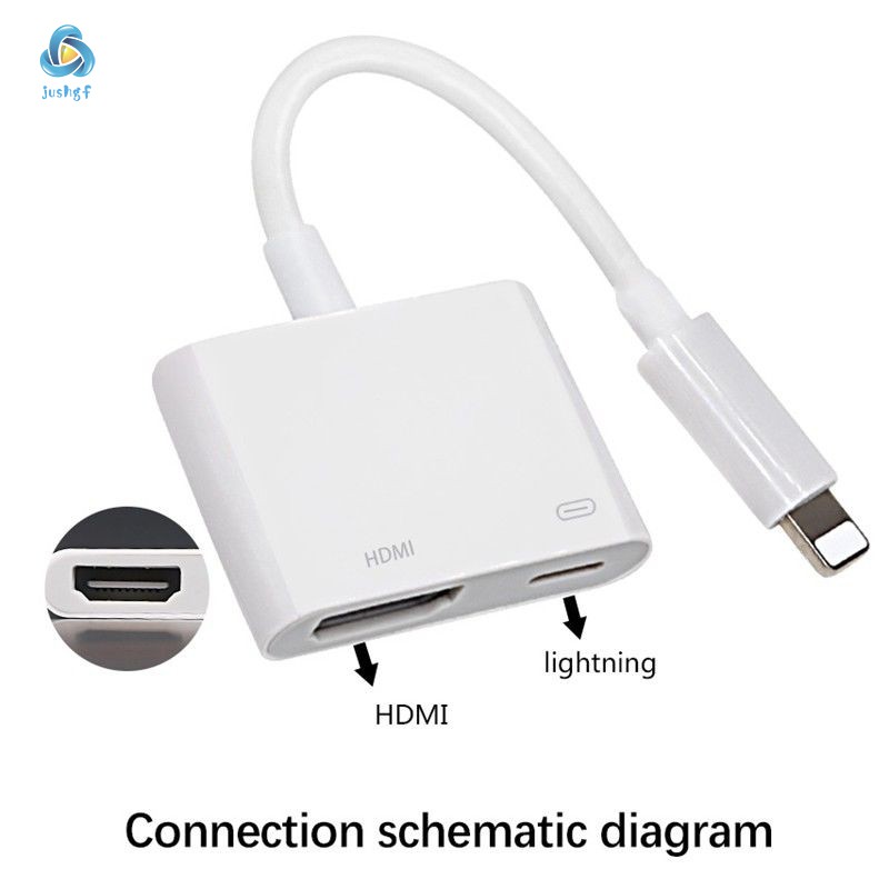 Cáp Lightning sang HDMI Digital AV TV bộ chuyển đổi HD tương thích với Apple iPhone X 8 7 6 Plus iPad