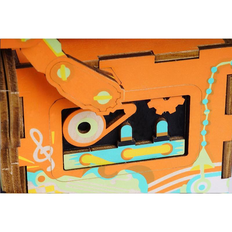 Hộp Nhạc Đồ Chơi Lắp Ráp Mô Hình 3D Bằng Gỗ Robotime Robot Kéo Đàn  AMD53