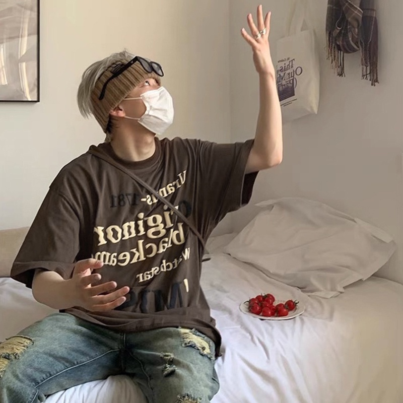 Áo thun HIIXIIVI 100% cotton tay ngắn cổ tròn in hình phong cách Hàn Quốc thời trang mùa hè 2022 cho nữ