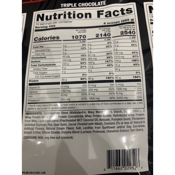 Mutant Mass Extreme 2500 Sữa Tăng Cân Nhanh Cho Người Gầy 12Lbs (5.45kg)