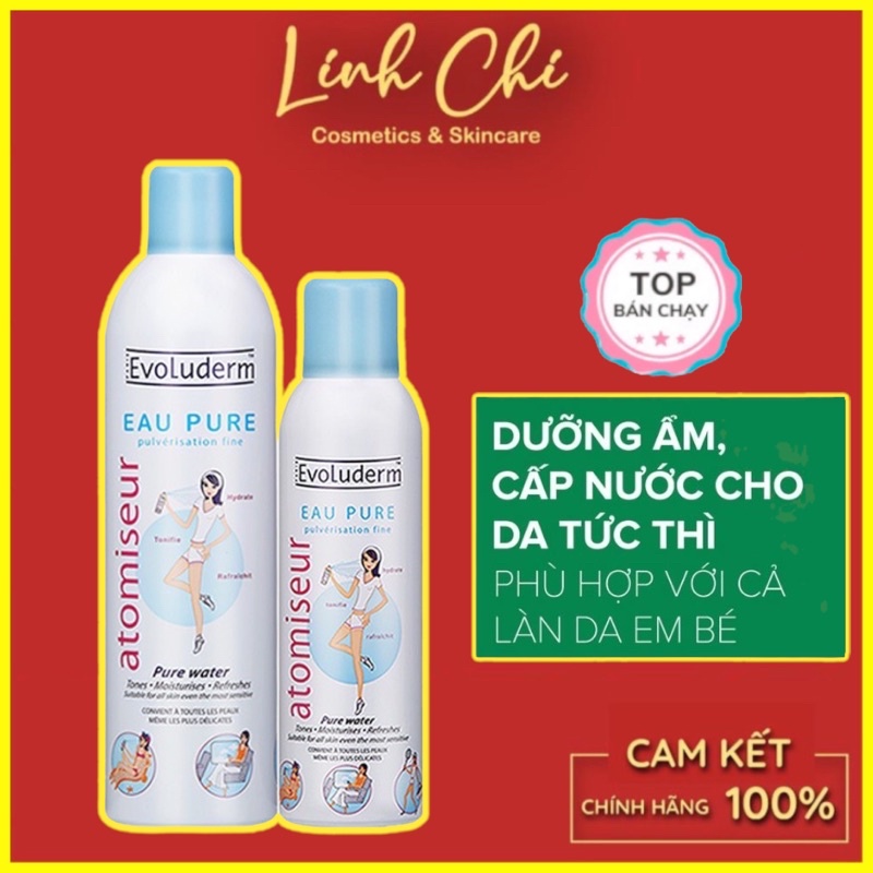 Xịt Khoáng Evoluderm Atomiseur Eau Pure Dưỡng Da, Cấp Ẩm 150ML & 400ML