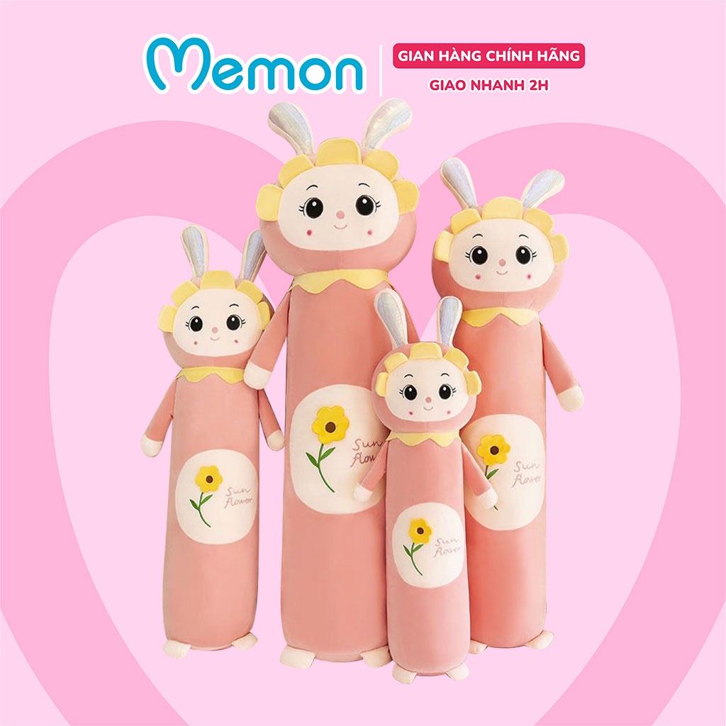 Gấu Bông Gối Ôm Thỏ Hoa Cho Bé Dễ Thương Cao Cấp Memon