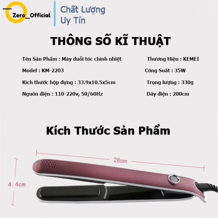 Máy Duỗi Tóc Điều Chỉnh Nhiệt Kemei KM-2203 Chuyên Nghiệp - Hàng chính hãng  [2020]