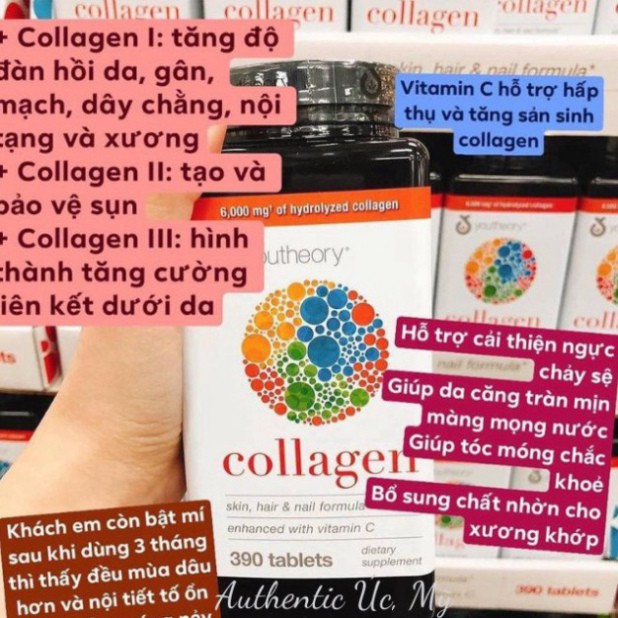 XẢ KHO THANH LÝ Viên Uống Bổ Sung Collagen Youtheory 390 viên – Mỹ date 2023 XẢ KHO THANH LÝ