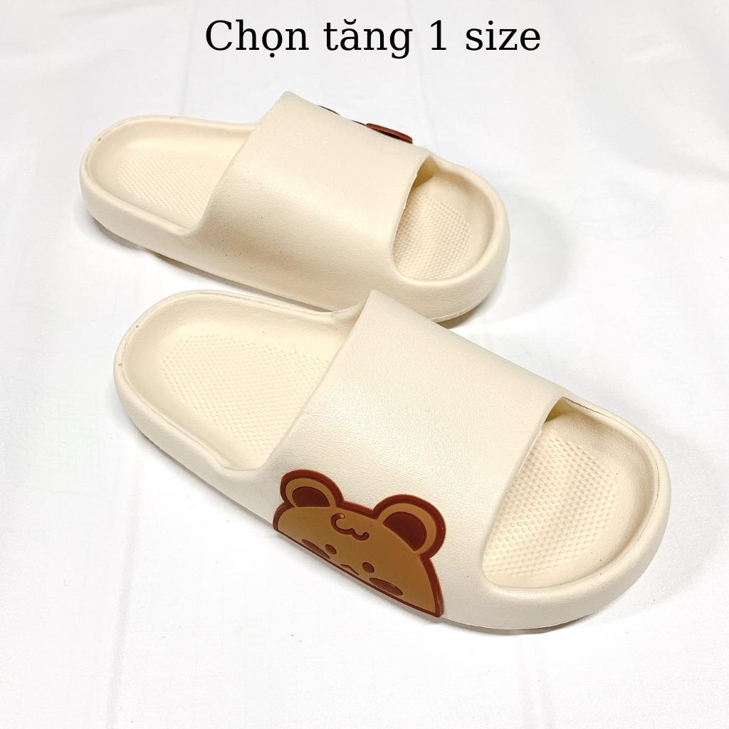 Dép bánh mì nữ Gấu TEDDY mẫu mới Cục xinh ẢNH THẬT Chọn tăng 1 Size