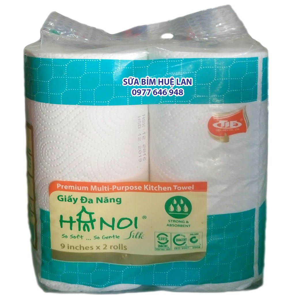 Giấy Lau Đa Năng TIE Ha Noi Silk 9 Inches x 2 Rolls