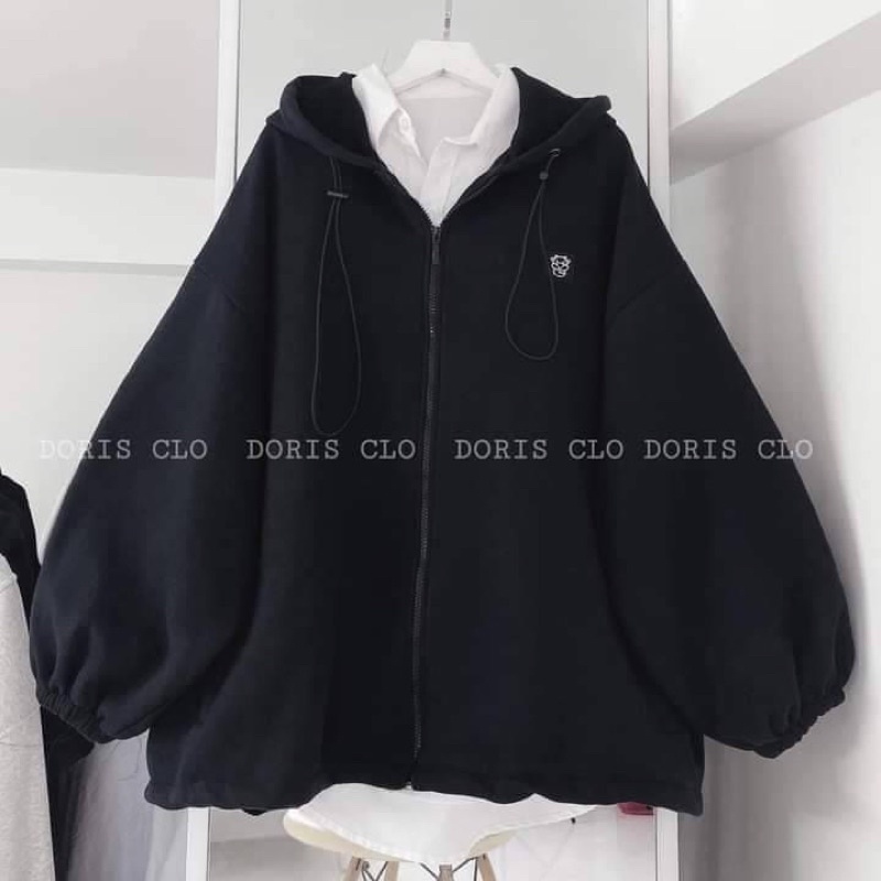 Áo khoác ka ki thêu logo bò siêu cute