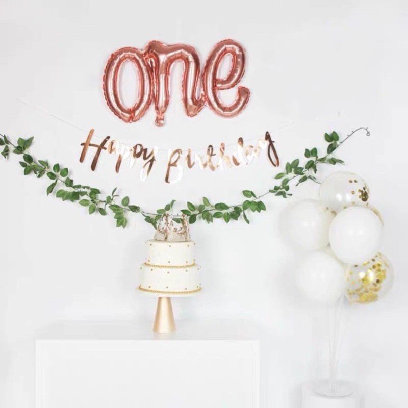 Bóng Chữ ONE Trang Trí Tiệc Thôi Nôi, Sinh Nhật Cho Bé Phong Cách Hàn Quốc - Kem Shop K192