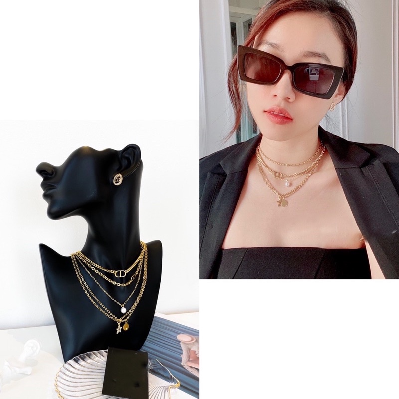 Vòng cổ CD tầng nhiều sợi titan siêu cấp cực sắc nét, choker nữ cá tính sang chảnh