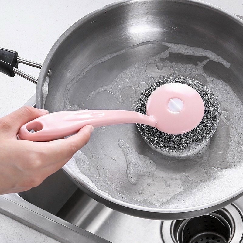 Cọ soong nồi inox cầm tay.