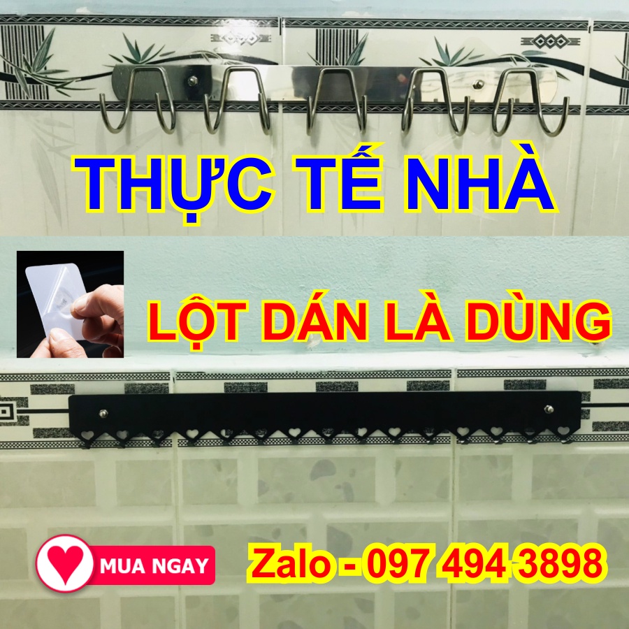 GIÁ TREO ĐỒ TIỆN ÍCH DÁN KEO LÀ DÙNG KHÔNG KHOAN TƯỜNG DÙNG TREO ĐỒ NHÀ BẾP, NHÀ TẮM, PHÒNG