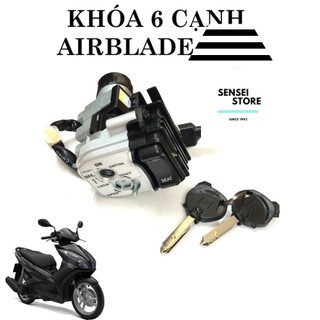 (Giá Rẻ Vô Địch ) Bộ Ổ Khóa Air Blade 110cc 2007 - 2011 6 Cạnh (xe máy AirBlade Ab110 Honda điện điện) Sensei-Store