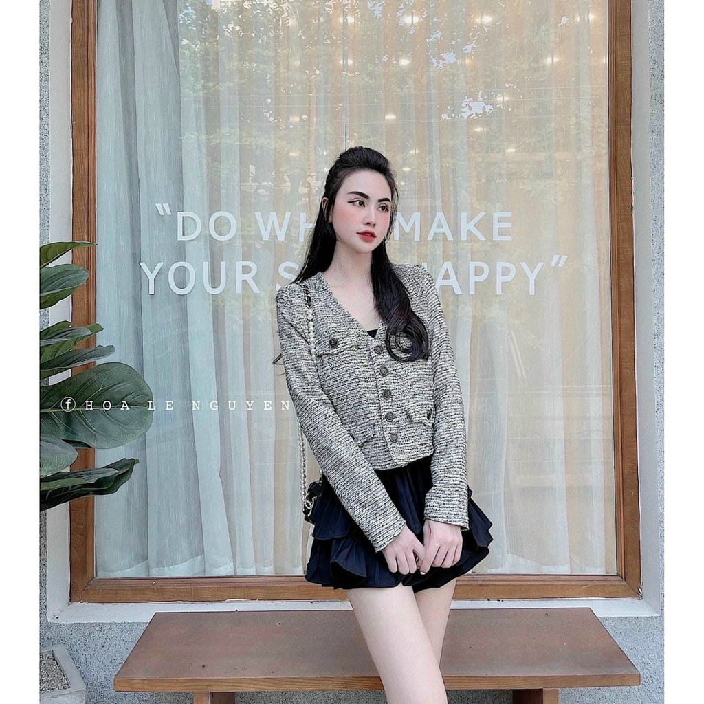 BÁN SỈ ÁO DẠ TWEED MÀU GHI XÁM CHO NỮ