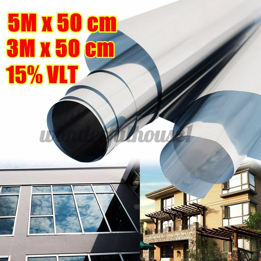  Mirror Silver Solar Reflective Window Film One Way Privacy Tint