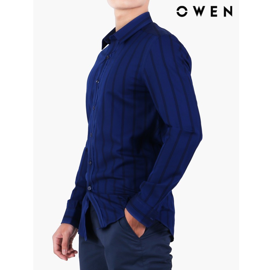 Áo Sơ mi dài tay Owen Bamboo Slimfit màu xanh - AS22664D