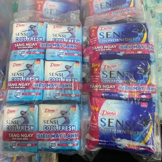 [🎁🎁Tặng 6 miếng đêm cool]Lốc 6 gói BVS Diana Sensi Cool Fresh mỏng cánh