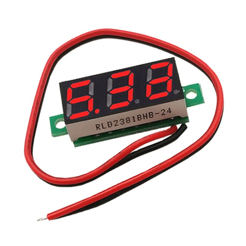 Màn hình kiểm tra vôn kế DC2.5-30V kỹ thuật số cỡ 0.28inch có 2 dây điện điều chỉnh tiện dụng