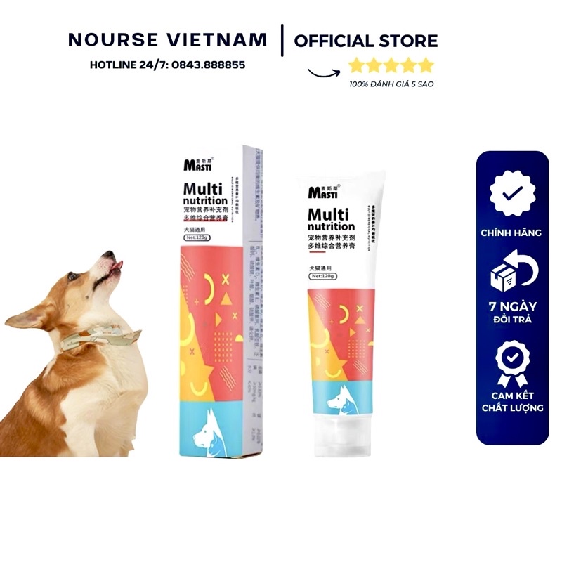 Gel dinh dưỡng Masti dưỡng lông cho chó tăng cân cho mèo NourseVietnam MT06