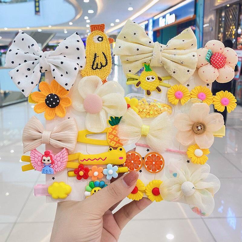 Set 8 Kẹp Tóc Nơ Xinh Xắn Cho Bé Gái