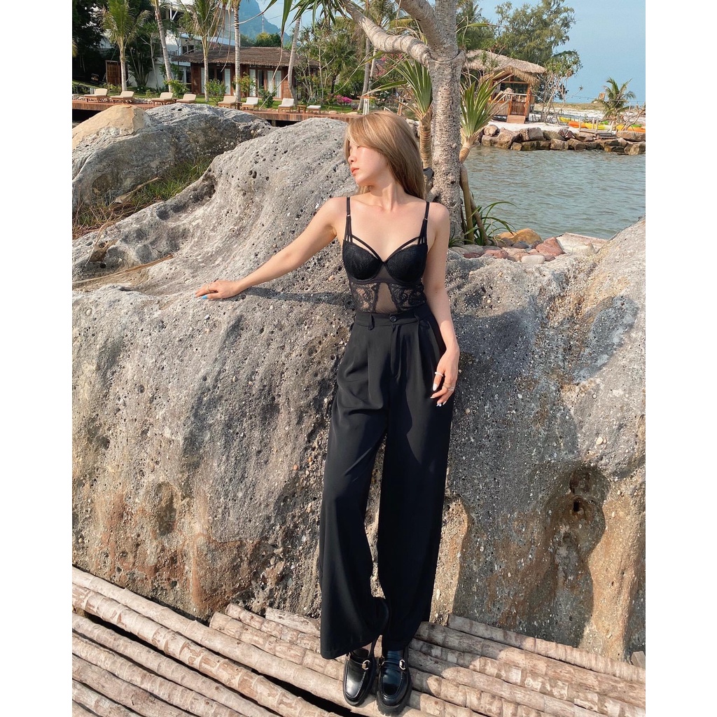 Quần đen suông ống rộng Yumi Black Pants Gem Clothing SP060592