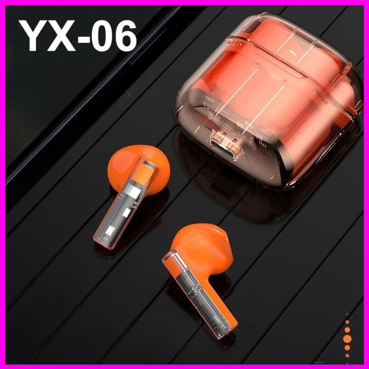 Tai Nghe Không Dây bluetooth v5.3 TWS YX-06 Kèm Mic Trong Suốt Phong Cách Thể Thao YX06 bảo hành 1 năm