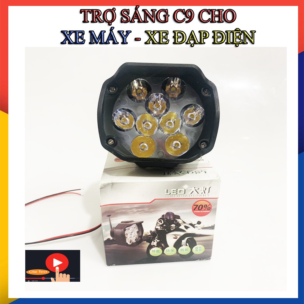 TRỢ SÁNG L9 CHO XE MÁY, XE ĐẠP ĐIỆN SIÊU SÁNG